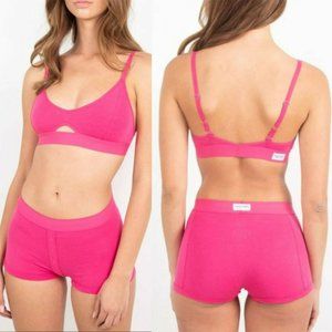 NWT Richer Poorer Women's Cutout Bralette Pink Racerback Adjustable Stra…